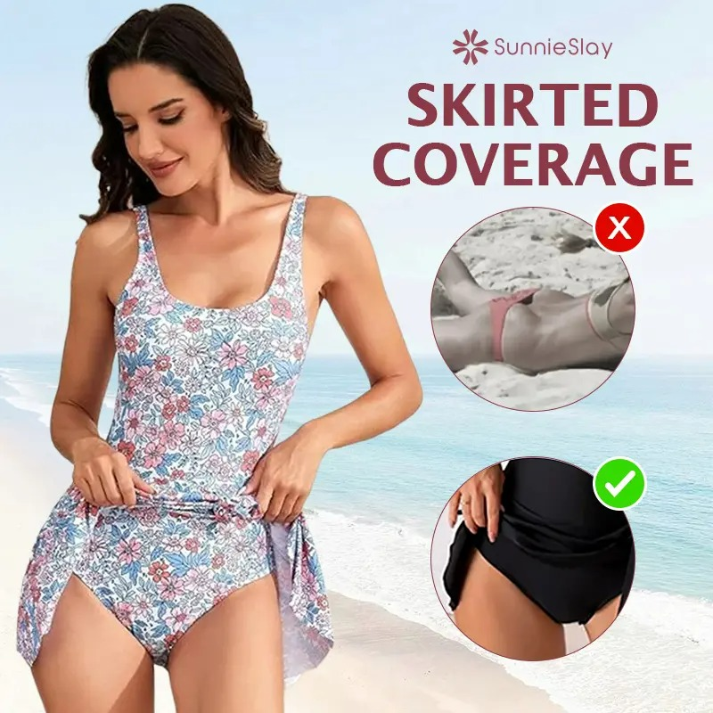 SunnieSlay - One-Piece-Swimdress for Women with Tummy Control